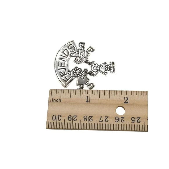 EFS Mexico 925 Sterling Silver Three Friends Brooch Pin Vintage - Picture 5 of 5